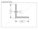 Angolare grezzo 60x5 in barre da 3 metri in ferro