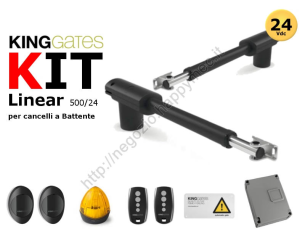 Kit automazione per cancelli a battente "Linear500" 24V stelo