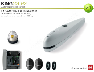 Kit automazione per cancelli a battente con motori "Couper24" 1
