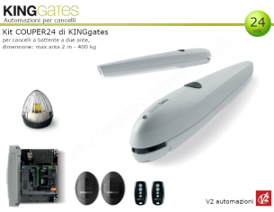 Kit automazione per cancelli a battente con motori "Couper24" 2