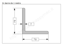 Angolare grezzo 70x7 in barre da 1 metro in ferro