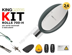 Kit completo "ROLLS-700" per porte basculanti con guida da 3mt