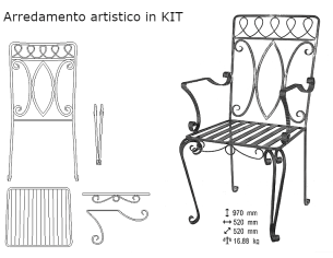 KIT FAI DA TE - sedia liberty in ferro battuto in ferro battuto