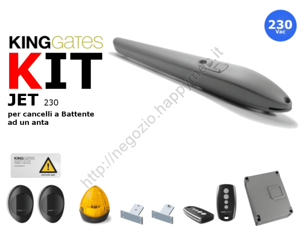 Kit Jet grigio, automazione 230V per cancelli 1 anta fino 600kg