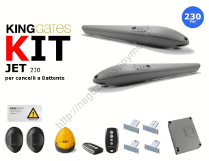 Kit Jet grigio, automazione 230V per cancelli 2 ante fino 600kg