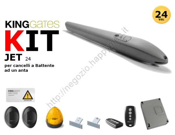 Kit Jet grigio, automazione 24V per cancelli 1 anta fino 600kg