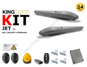 Kit Jet grigio, automazione 24V per cancelli 2 ante fino 600kg