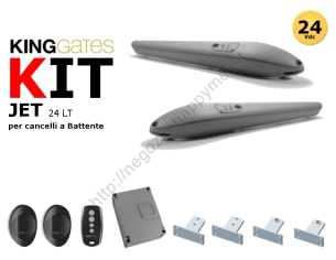 Kit Jet LT grigio, automazione 24V per cancelli 2 ante fino