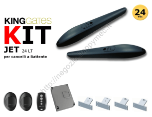 Kit Jet LT nero, automazione 24V per cancelli 2 ante fino 600kg