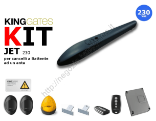 Kit Jet nero, automazione 230V per cancelli 1 anta fino 600kg