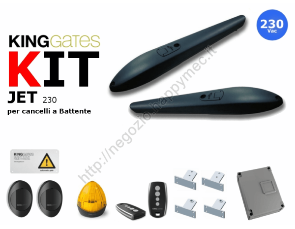Kit Jet nero, automazione 230V per cancelli 2 ante fino 600kg
