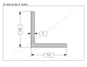 Angolare grezzo 70x7 in barre da 3 metri in ferro
