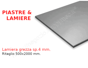 Lamiera grezza sp.4 mm. ritaglio 500x2000 mm in ferro