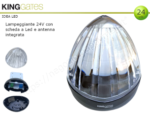 Lampeggiante bianco "IdeaLed" luce led 24 V e antenna