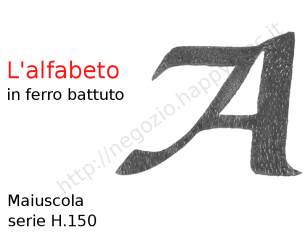 Lettera Maiuscola "A" stile saltino misura 150 in ferro battuto