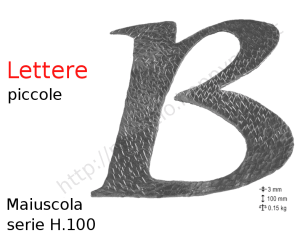 Lettera Maiuscola "B" stile saltino misura 100 in ferro battuto