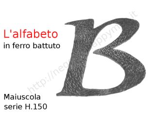 Lettera Maiuscola "B" stile saltino misura 150 in ferro battuto