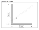 Angolare grezzo 100x8 in barre da 1 metro in ferro
