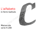 Lettera Maiuscola "C" stile saltino misura 200 in ferro battuto