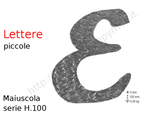 Lettera Maiuscola "E" stile saltino misura 100 in ferro battuto