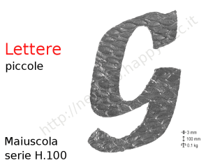 Lettera Maiuscola "G" stile saltino misura 100 in ferro battuto