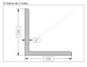 Angolare grezzo 100x8 in barre da 3 metri in ferro