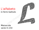 Lettera Maiuscola "L" stile saltino misura 150 in ferro battuto