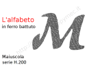 Lettera Maiuscola "M" stile saltino misura 200 in ferro battuto