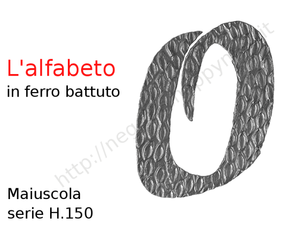 Lettera Maiuscola "O" stile saltino misura 150 in ferro battuto