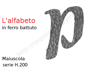 Lettera Maiuscola "P" stile saltino misura 200 in ferro battuto