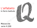 Lettera Maiuscola "Q" stile saltino misura 200 in ferro battuto