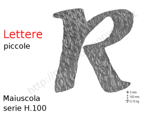Lettera Maiuscola "R" stile saltino misura 100 in ferro battuto