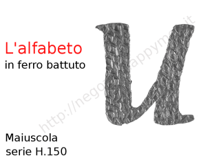Lettera Maiuscola "U" stile saltino misura 150 in ferro battuto