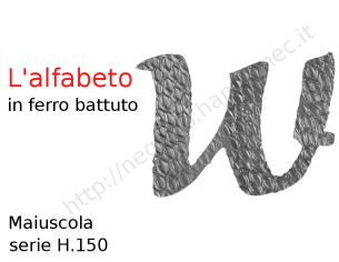Lettera Maiuscola "W" stile saltino misura 150 in ferro battuto