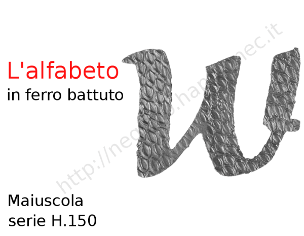 Lettera Maiuscola "W" stile saltino misura 150 in ferro battuto