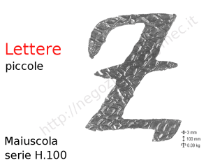 Lettera Maiuscola "Z" stile saltino misura100 in ferro battuto