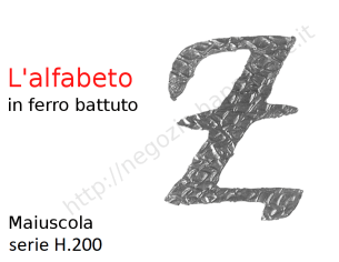 Lettera Maiuscola "Z" stile saltino misura200 in ferro battuto