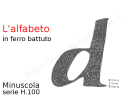 Lettera minuscola "d" stile saltino misura 100 in ferro battuto
