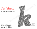 Lettera minuscola "k" stile saltino misura 100 in ferro battuto