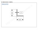 Angolare zincato 30x3 in barre da 1 metro in ferro