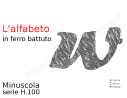 Lettera minuscola "w" stile saltino misura 100 in ferro battuto