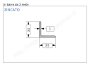 Angolare zincato 30x3 in barre da 3 metri in ferro