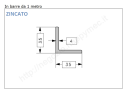 Angolare zincato 35x4 in barre da 1 metro in ferro