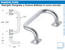 Maniglia tubolare flangiata diametro 20mm a 4 curve zincata