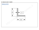 Angolare zincato 35x4 in barre da 3 metri in ferro