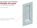 Maniglietta da incasso in lamiera zincata 90x200