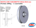 Mini-ruota nylon diametro 60x21 gola diam. 6 - accessori fac