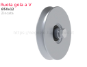 Mini-ruota zincata d. 50x12 gola "V" con cuscinetto - accessori