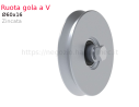Mini-ruota zincata d. 60x16 gola "V" con cuscinetto - accessori