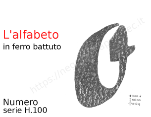 Numero "0" stile saltino misura 100 in ferro battuto in ferro